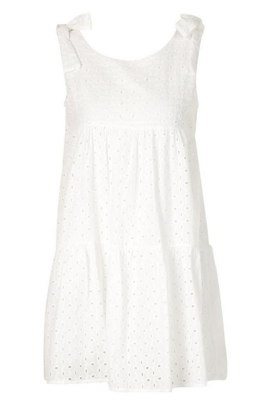 boohoo Tie Shoulder Broderie Anglaise Smock Dress 3