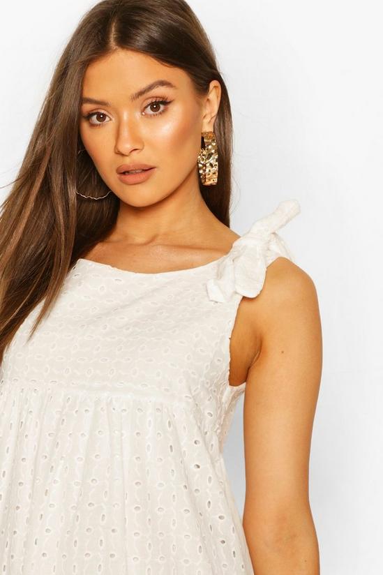 boohoo Tie Shoulder Broderie Anglaise Smock Dress 4