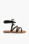 boohoo Strappy Ankle Tie Flat Sandals thumbnail 2