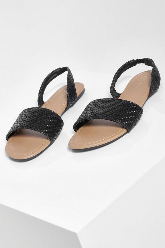 boohoo Wide Fit Woven Sling Back Sandals 3