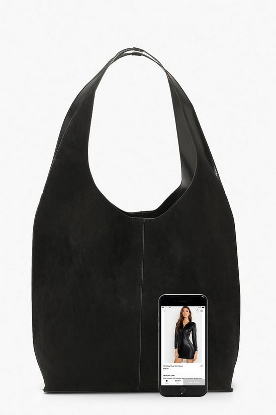 boohoo Suedette Slouch Tote Bag 4