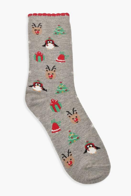boohoo Christmas Tree & Reindeer Socks 1