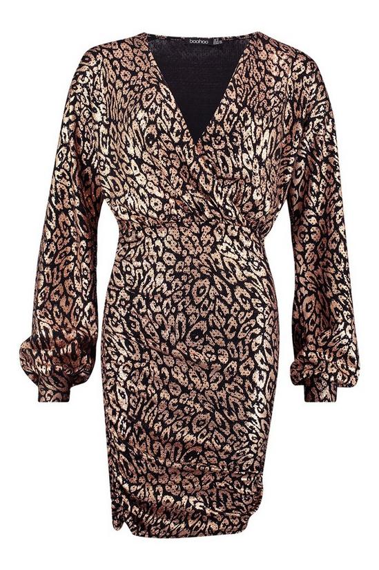 boohoo Leopard Sequin Puff Sleeve Mini Dress 3