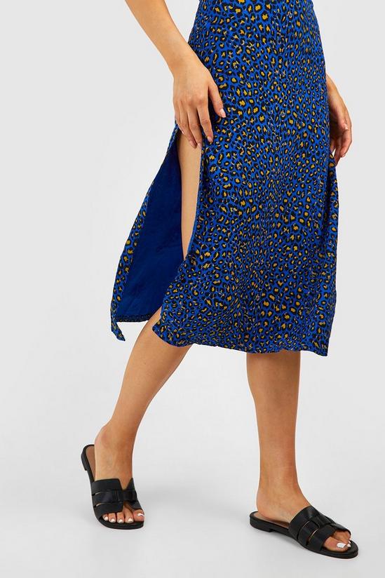 boohoo Leopard Print Jersey Slip Midi Dress 4
