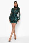 boohoo Sequin Damask Cupped Mini Party Dress thumbnail 3