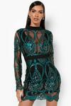 boohoo Sequin Damask Cupped Mini Party Dress thumbnail 4