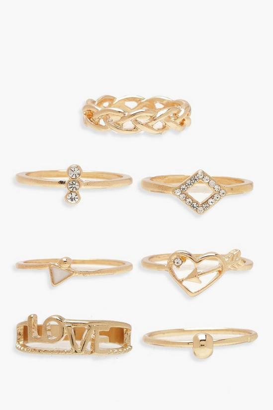 boohoo LOVE Stack Ring Pack 1