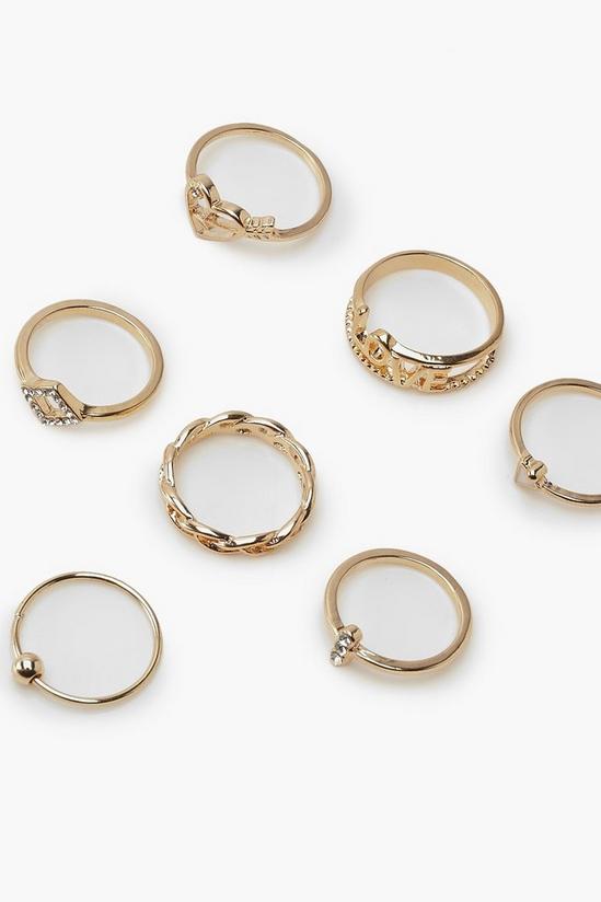 boohoo LOVE Stack Ring Pack 2