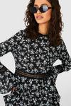 boohoo High Neck Floral Tiered Skater Dress thumbnail 4