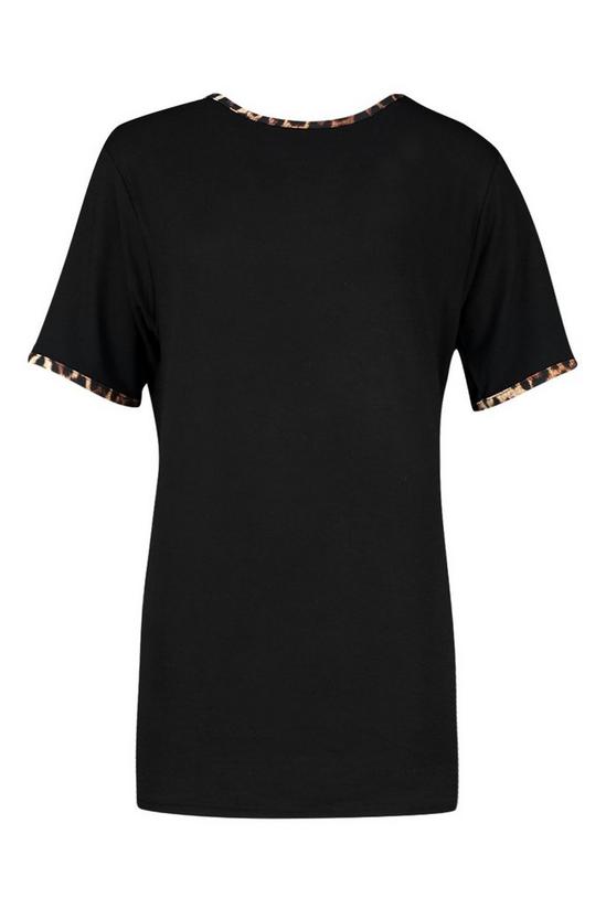 boohoo Leopard Print Contrast Trim T-Shirt Dress 3