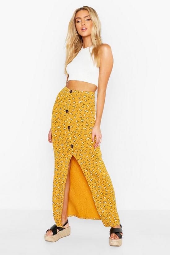 boohoo Floral Ditsy Button Through Skirt 1