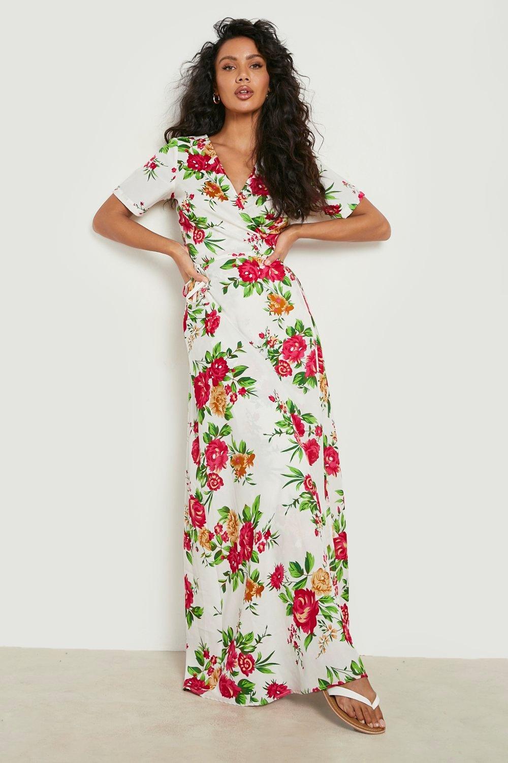Floral Wrap Maxi Dress