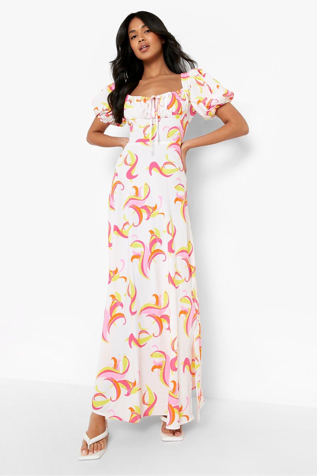 Floral Rouched Maxi Dress