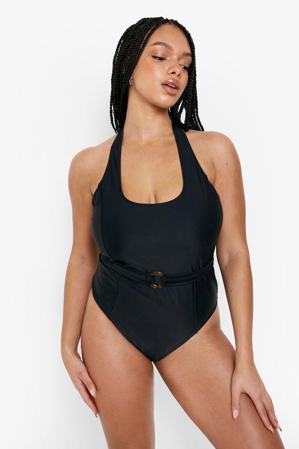 Plus Ring Belted Control Swimsuit