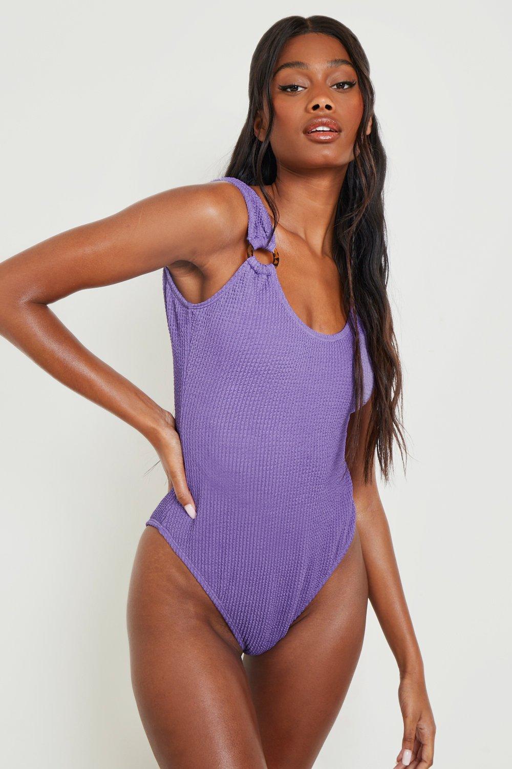 Recycled Crinkle O-ring Strappy Swimsuit