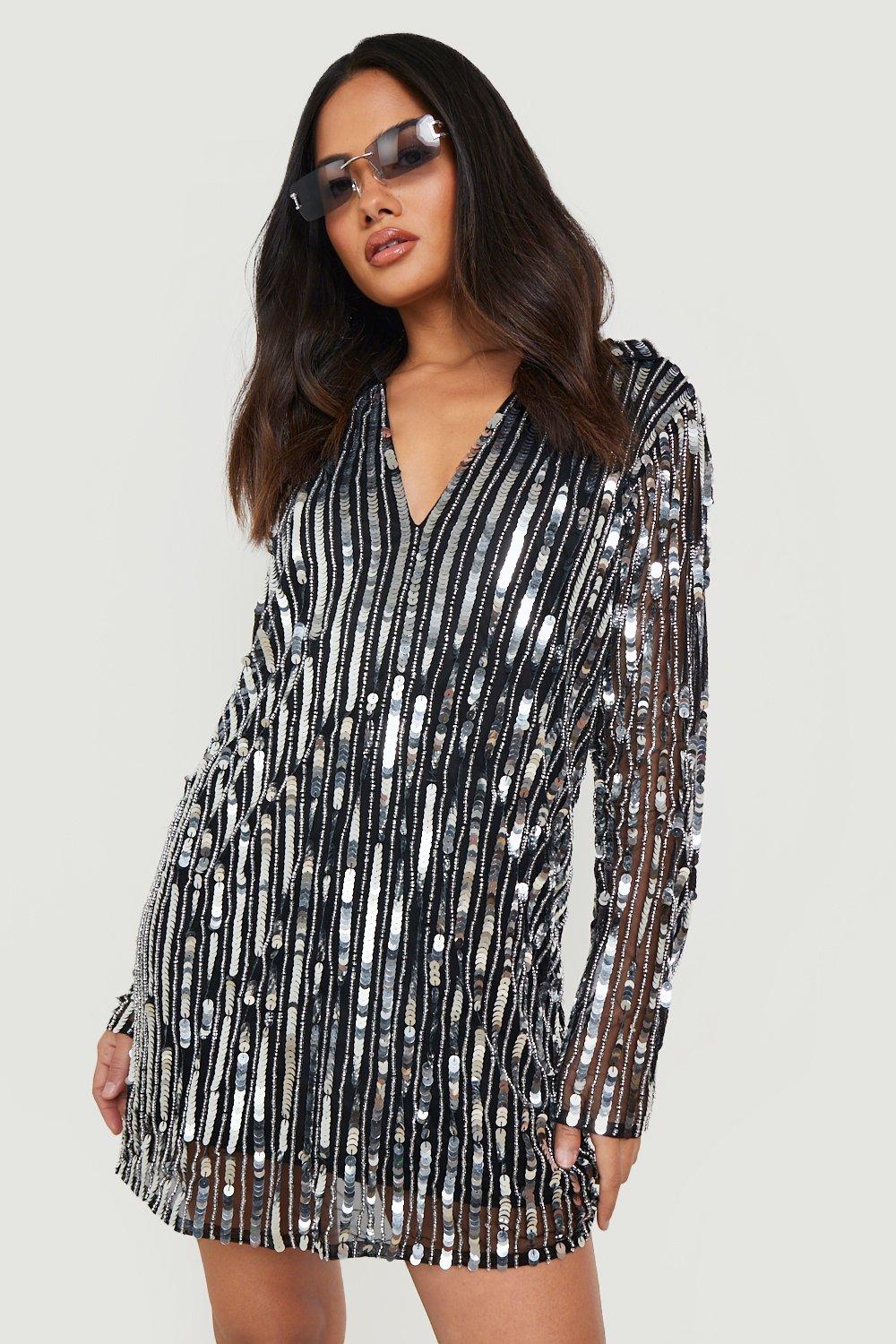 Stripe Sequin Rugby Dress