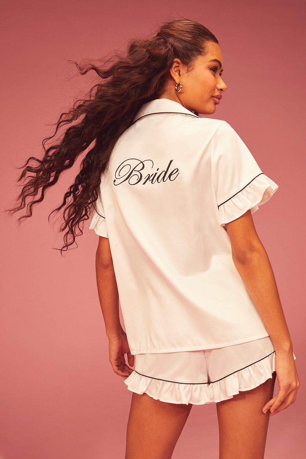 Bride Embroidery Frill Short Set