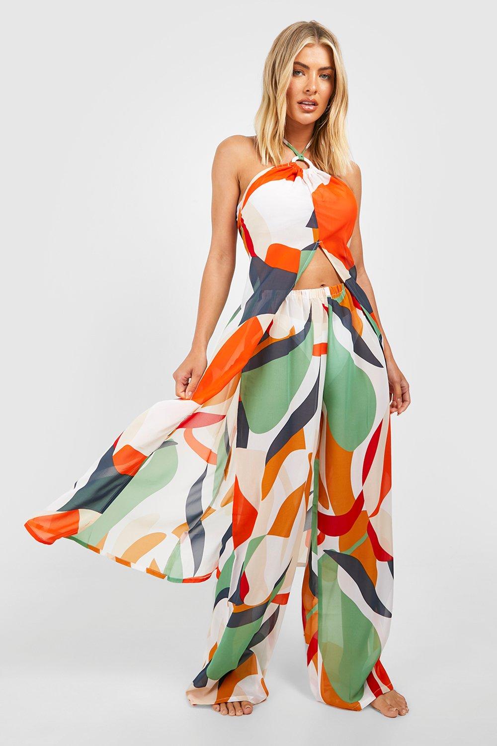 Abstract O-ring Top & Trouser Beach Co-ord
