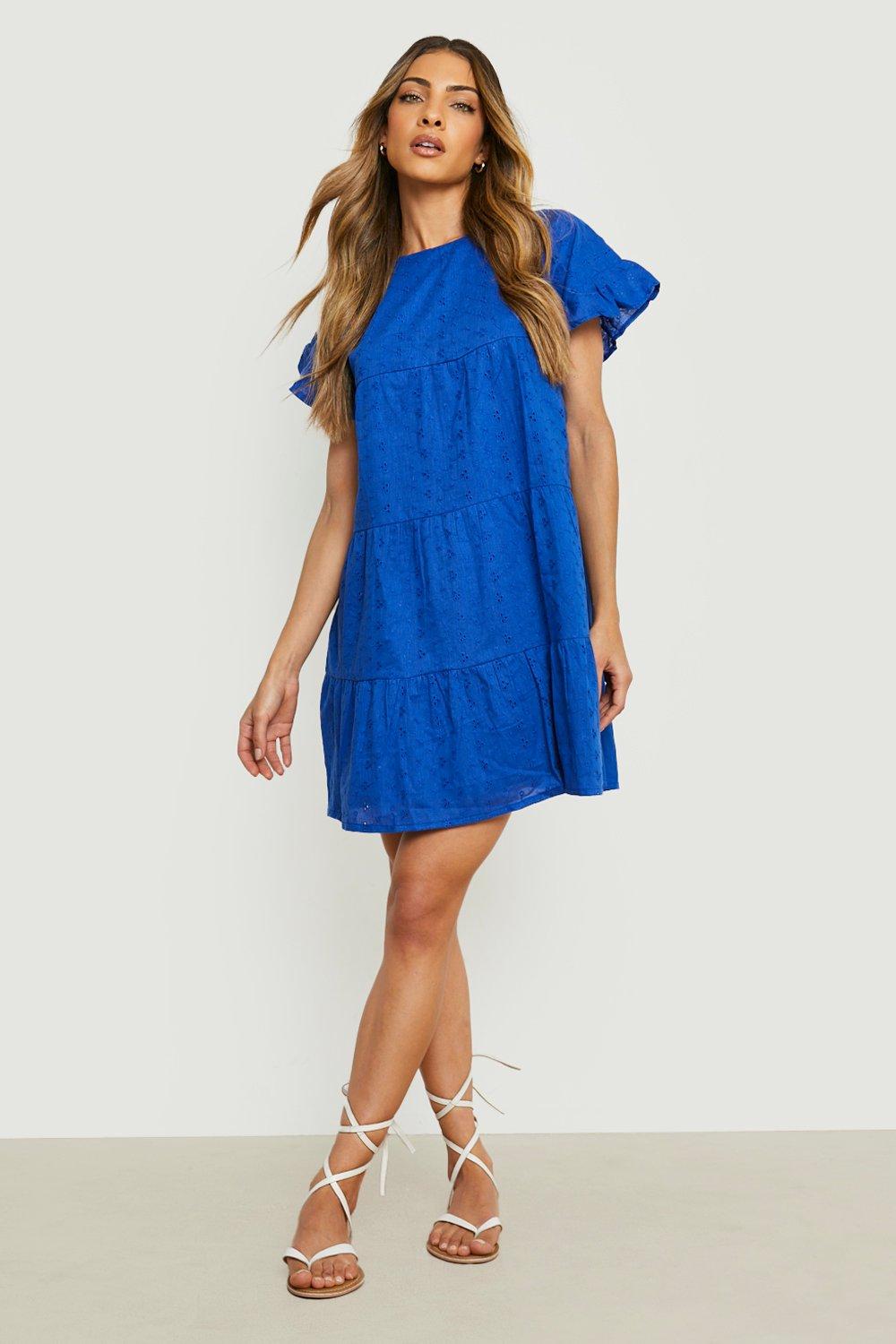 Broderie Tiered Smock Dress
