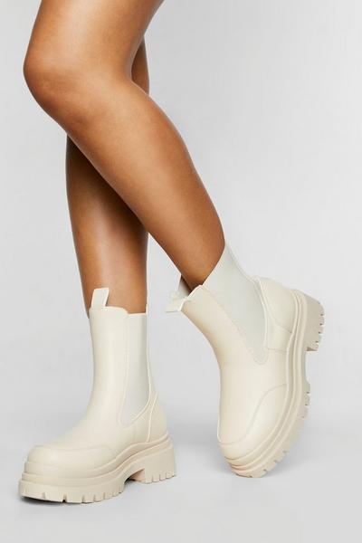 Wide Fit Chunky Wave Sole Chelsea Boots