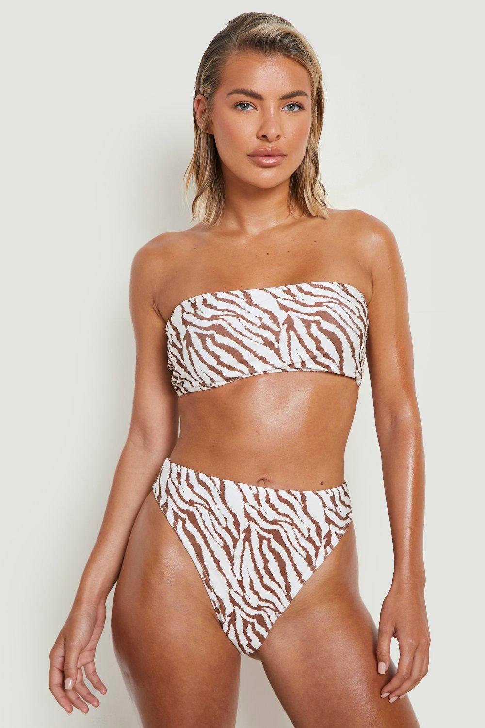 Tiger Print High Waisted Bikini Brief