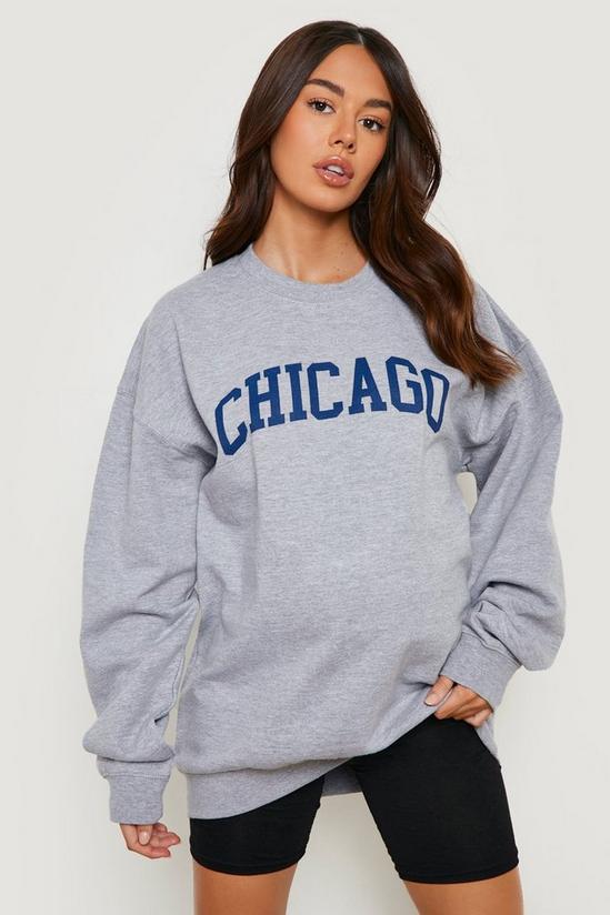 boohoo Maternity Chicago Oversized Sweatshirt 1