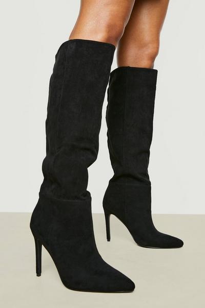 Pointed Knee High Stiletto Heeled Boots