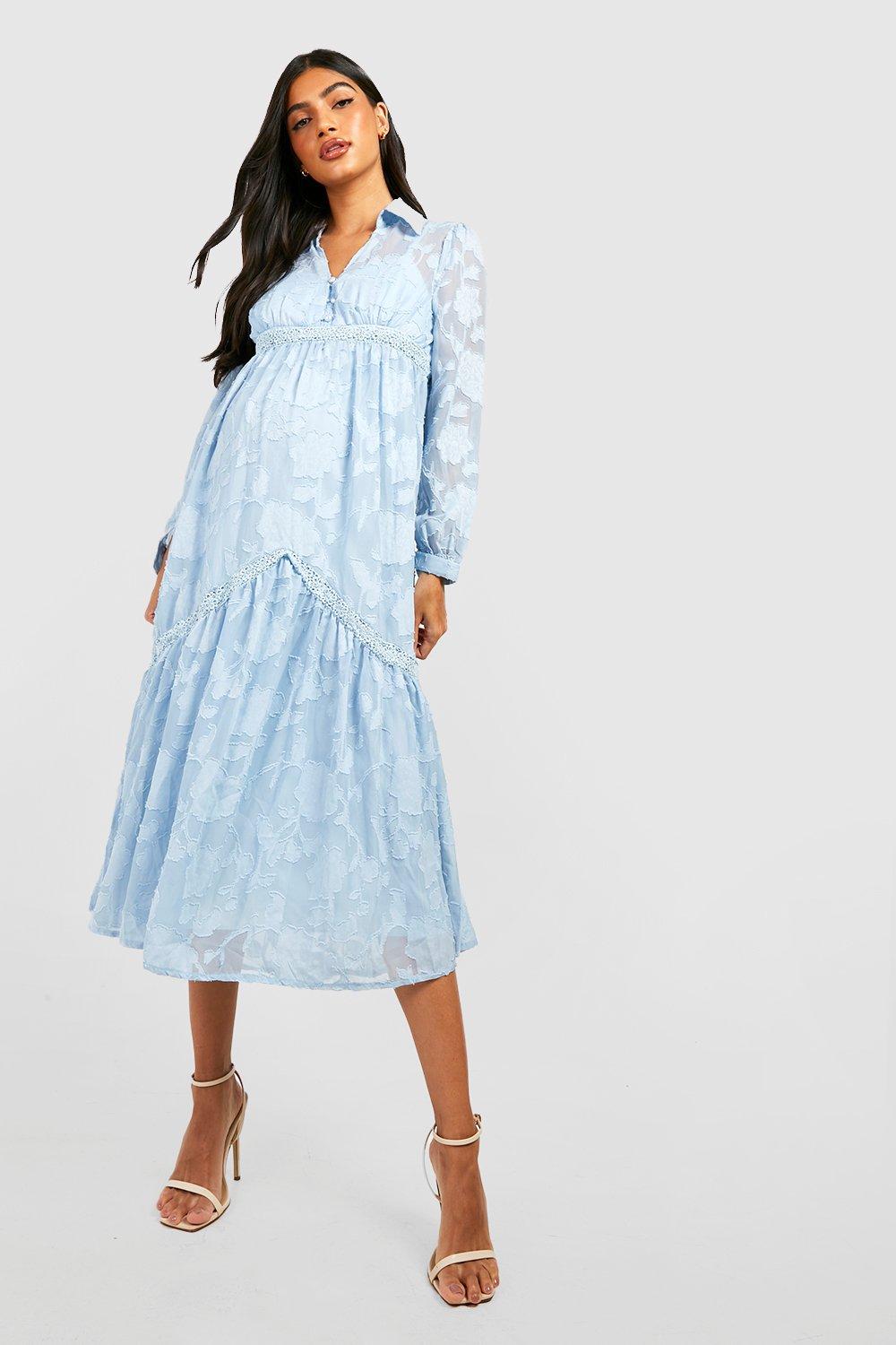 Maternity Floral Button Smock Midaxi Dress