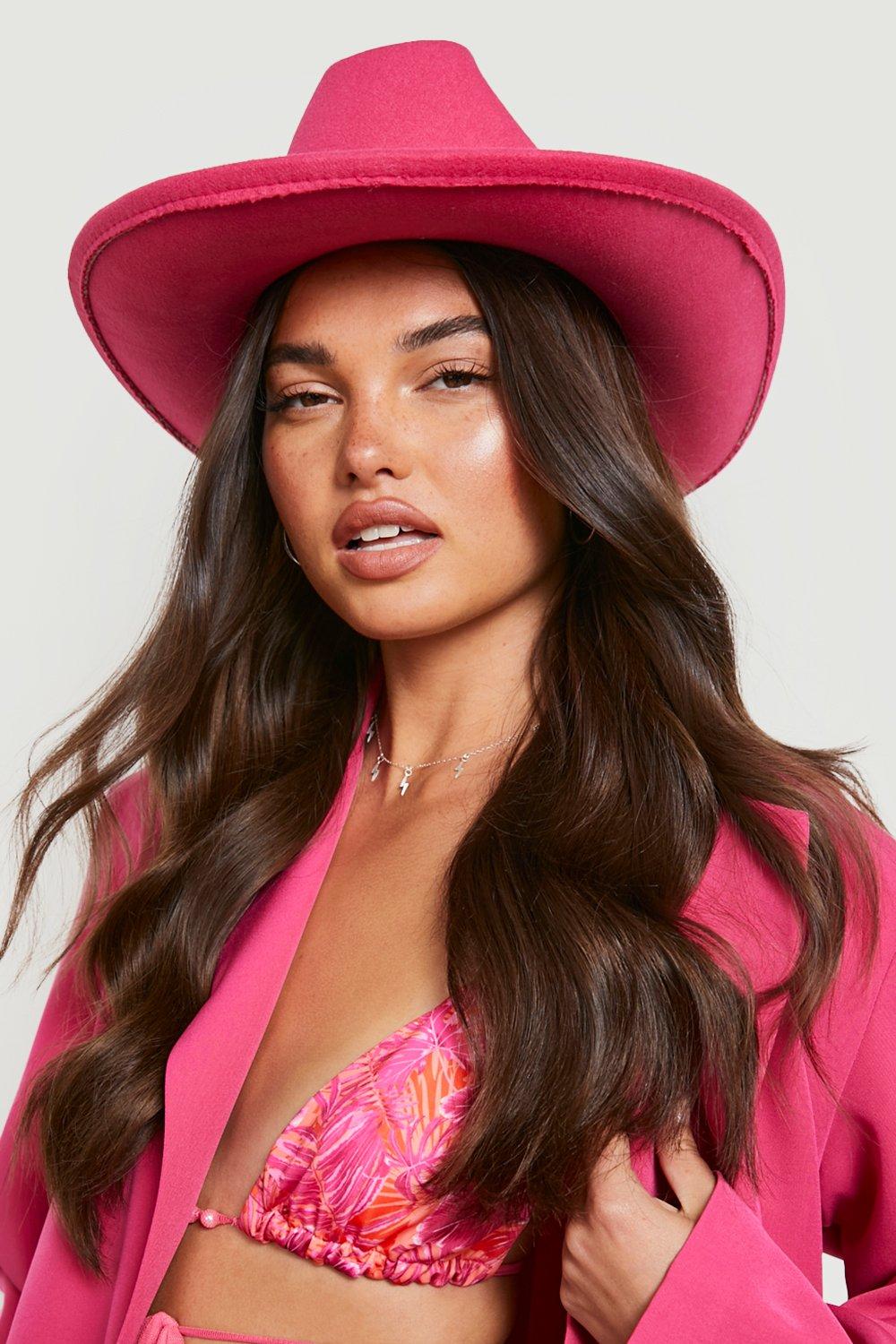 boohoo Women's Pink Cowboy Hat|pink