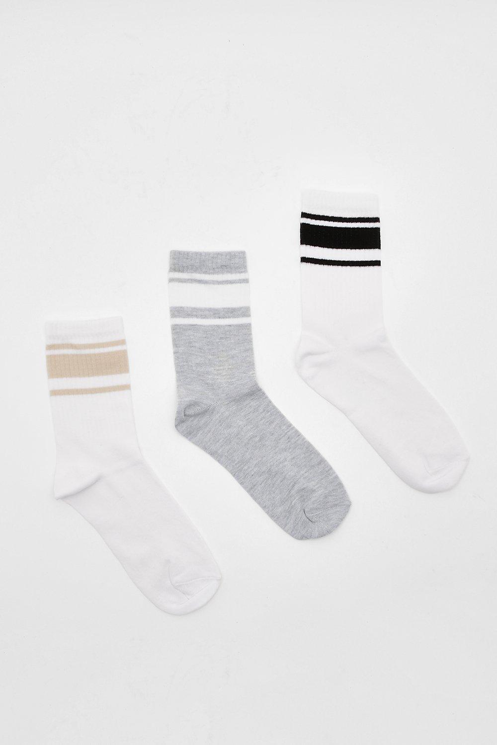 Thick Stripe 3 Pack Sports Sock