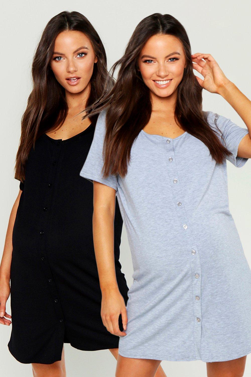 Maternity 2 Pack Button Front Nightie