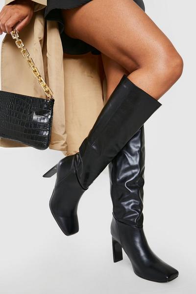 Square Toe Knee High Boots