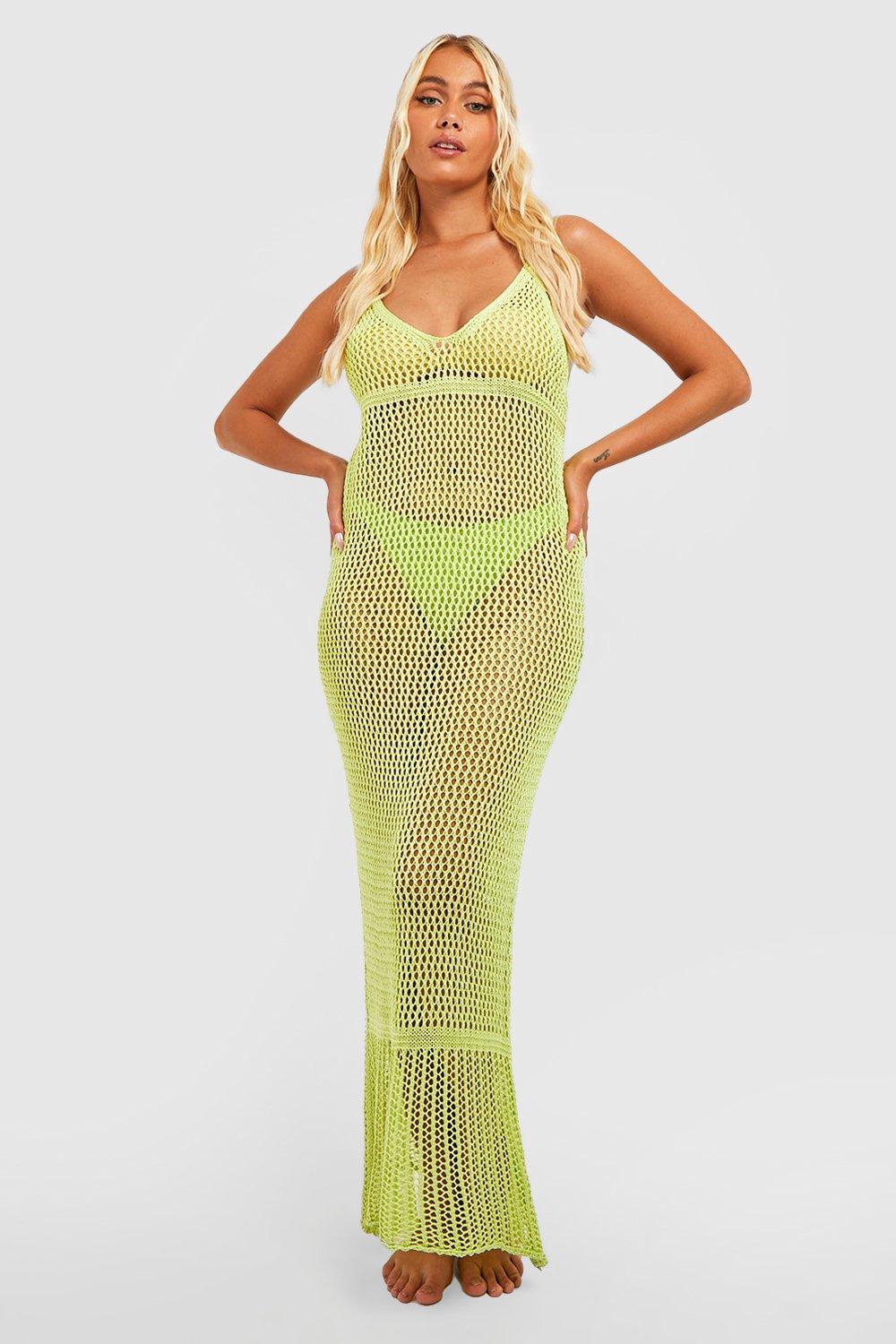 Crochet Strappy Maxi Beach Dress