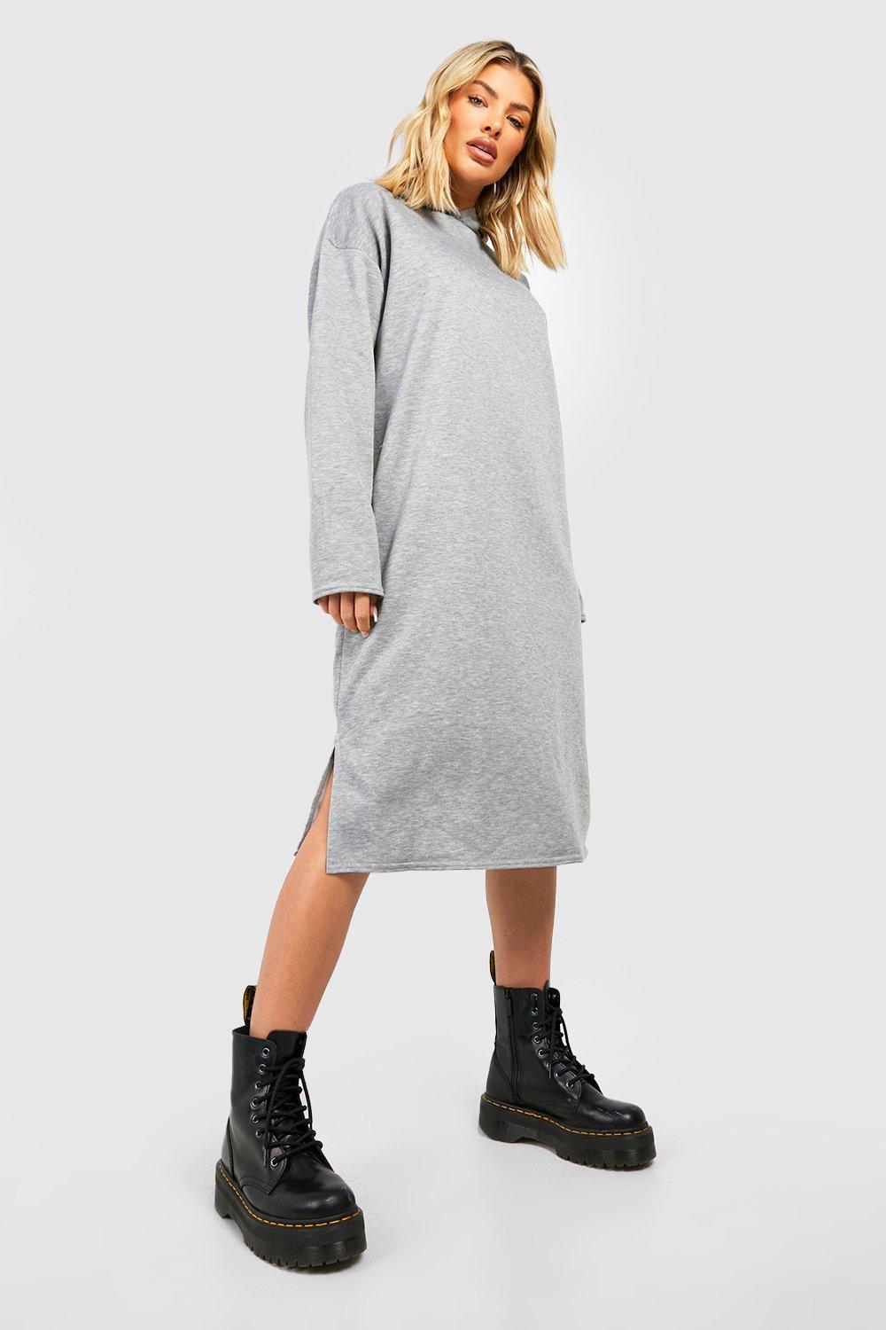 Oversized Longline Hooded Sweatshirt Dress
