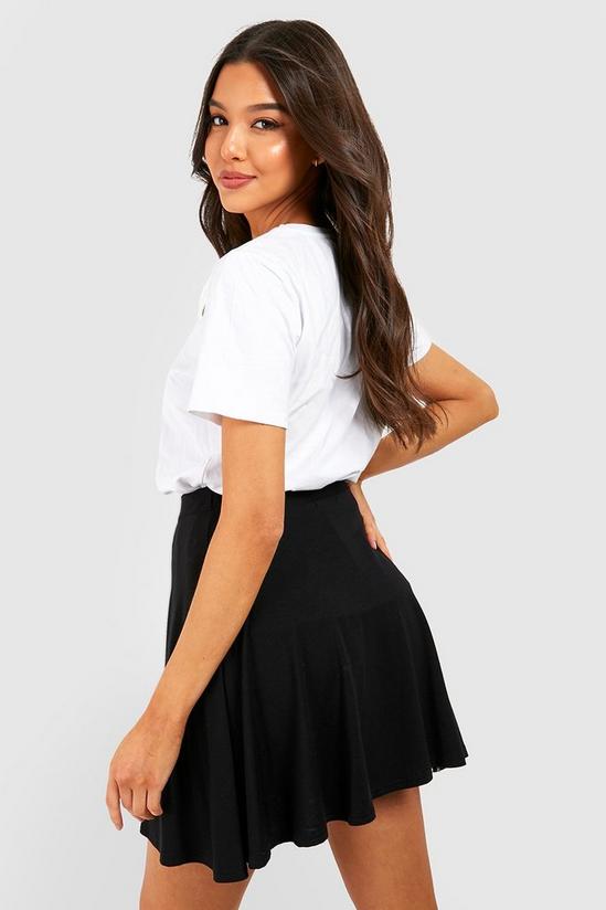 boohoo Basic Solid Black High Waisted Flippy Skirt 2