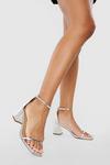 boohoo Wide Fit Barely There Low Block Heel thumbnail 1