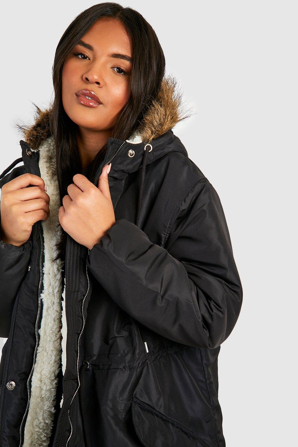 Jackets & Coats, Plus Faux Fur Lined Parka