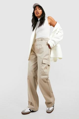 Trousers  Roman Womens Utility Pocket Cargo Trousers Light Pink
