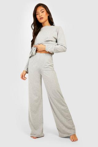 Camille Womens Comfy Fit Grey Marl Hacci Pyjama set - Camille from
