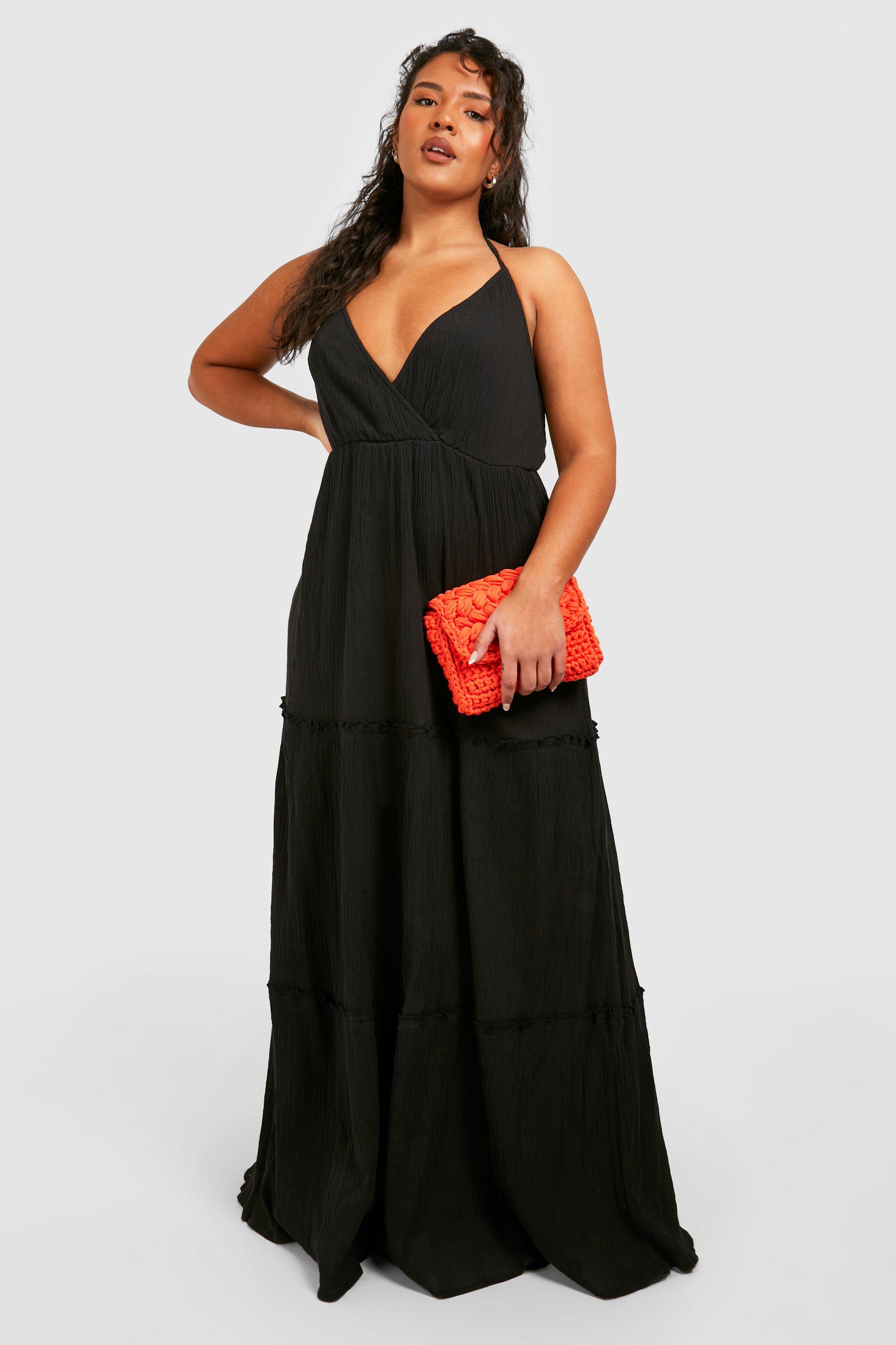 Plus Cheesecloth Tiered Maxi Dress
