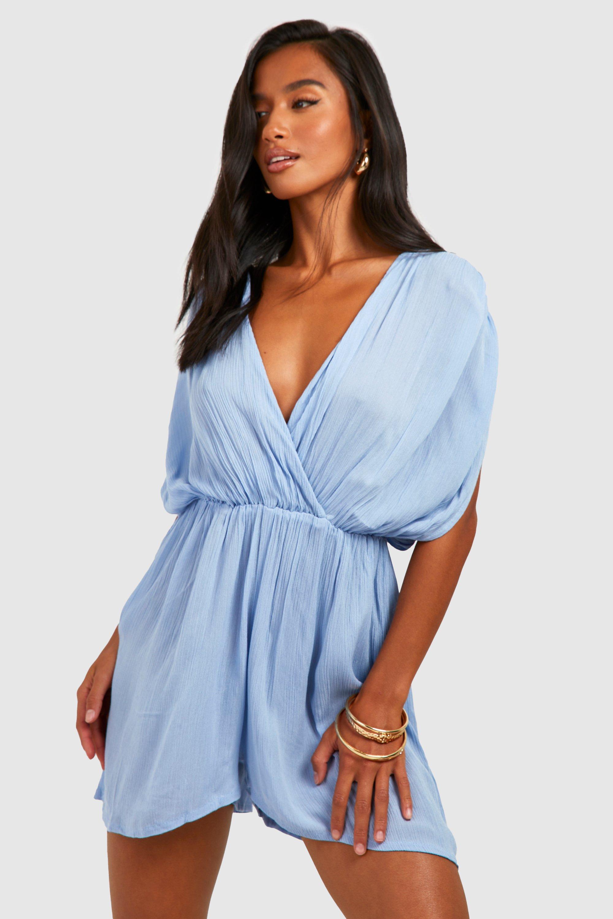 Petite Cheesecloth Beach Playsuit
