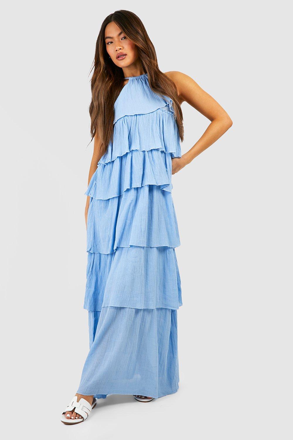 Cheesecloth Ruffle Tiered Maxi Dress