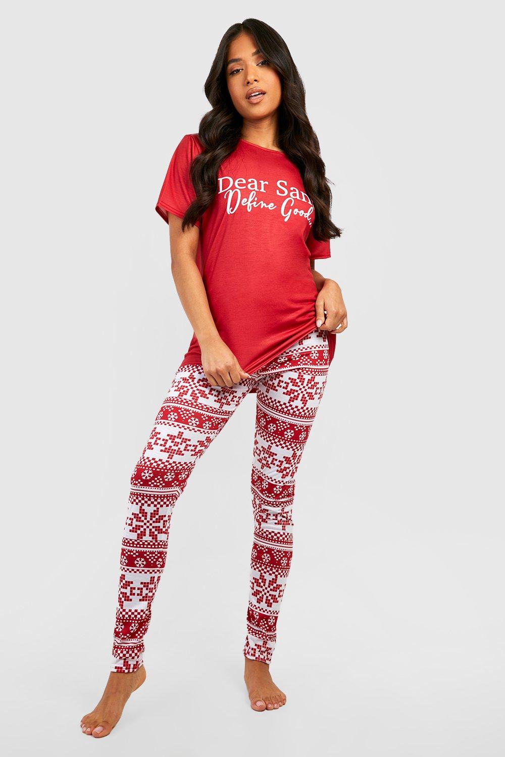 Petite Dear Santa Slogan Christmas Pyjamas