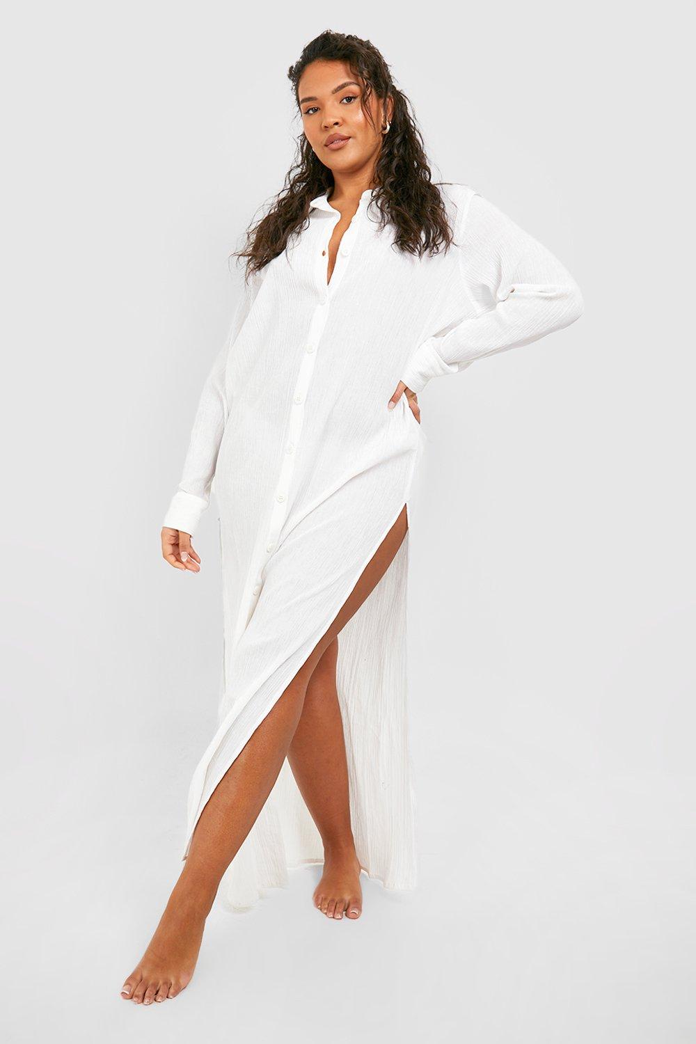 Plus Cheesecloth Maxi Beach Cover Up