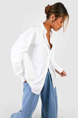 Product Oversized Cotton Poplin Shirt white