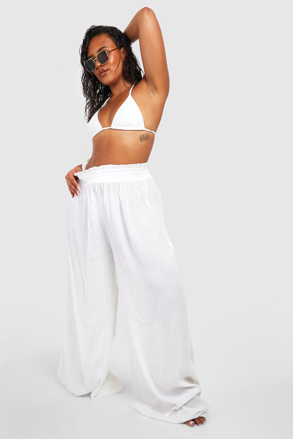 Plus Cheesecloth Beach Trousers