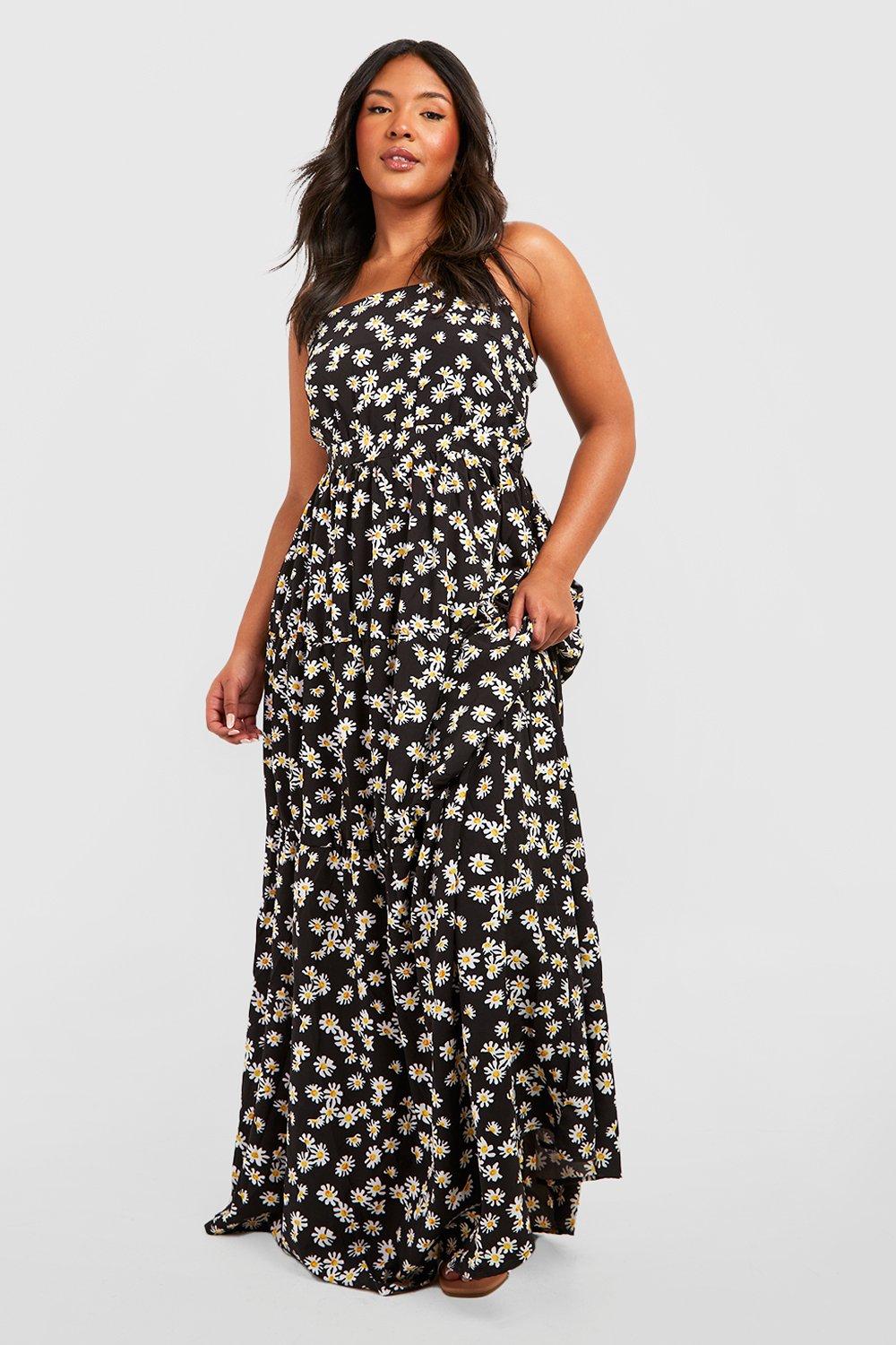 Plus Daisy Printed Tiered Maxi Dress