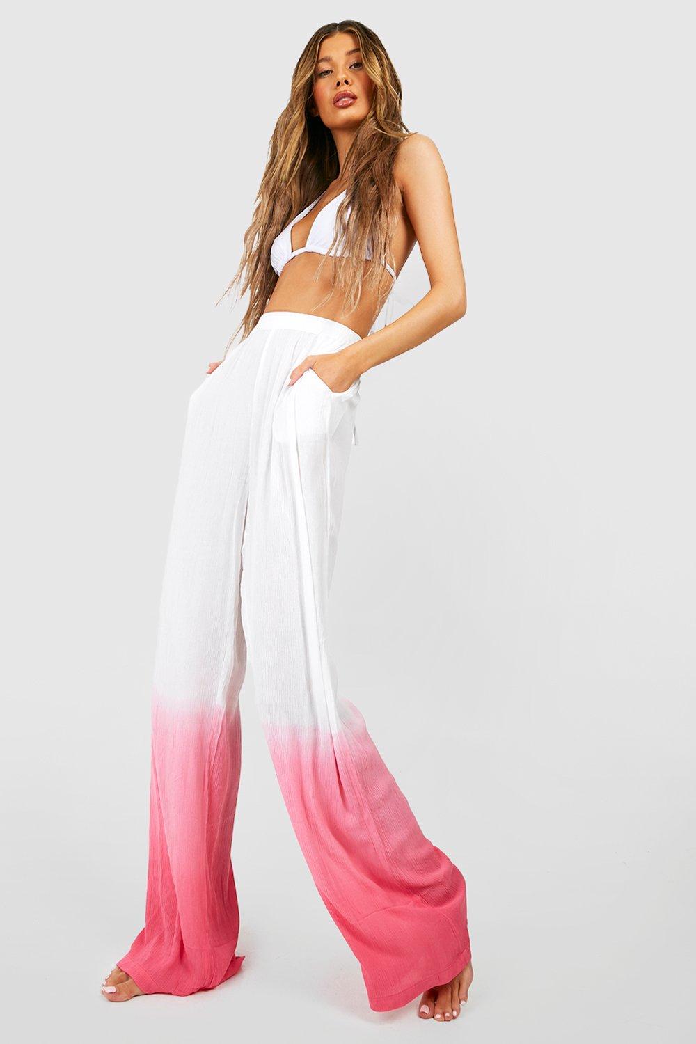 Crinkle Ombre Wide Leg Beach Trousers