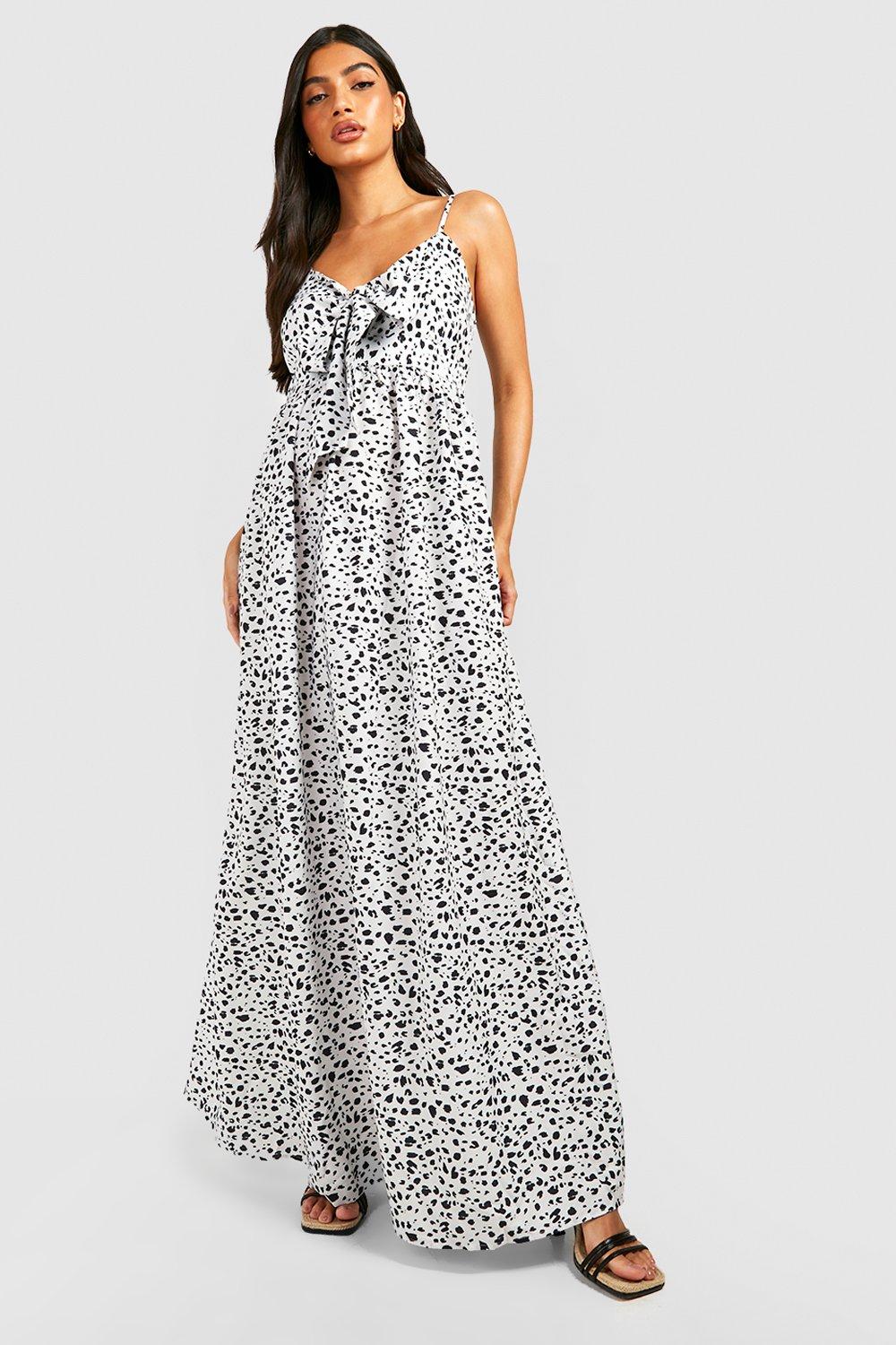 Maternity Spot Strappy Maxi Dress
