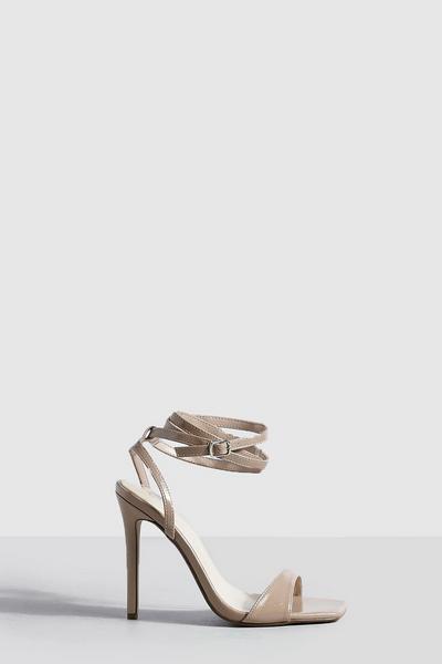 Wide Fit Strappy Ankle Barely There Stiletto Heel
